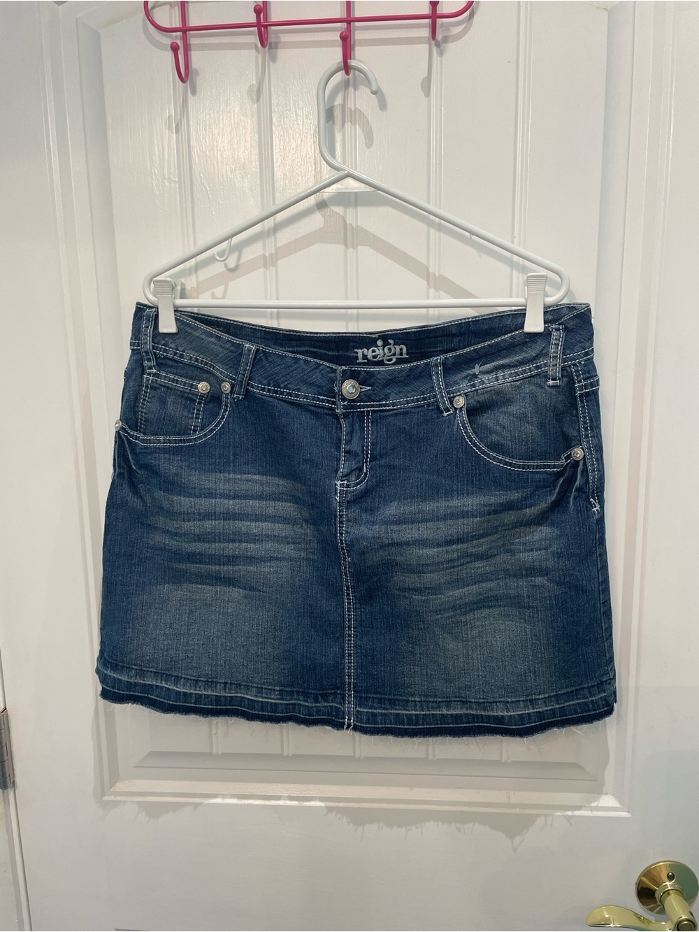 Reign Dark Blue Denim Mini Skirt